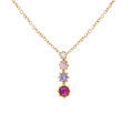 Collier en plaqu&eacute; or pendant oxydes d&eacute;grad&eacute;s roses 42+3cm Artemare