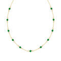 Collier en plaqu&eacute; or pierre agate verte v&eacute;ritable 38+4cm Artemare