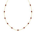 Collier en plaqu&eacute; or pierre agate rouge fonc&eacute; v&eacute;ritable 38+4cm Artemare