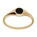 Bagues sur Artemare : Chevali&egrave;re femme plaqu&eacute; or pav&eacute; forme rond avec onyx imitation