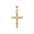 Pendentifs sur Artemare : Pendentif en plaqu&eacute; or 20x10mm croix avec oxydes
