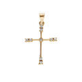 Pendentifs sur Artemare : Pendentif en plaqu&eacute; or croix 20x15mm avec oxydes blancs sertis