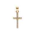 Pendentifs sur Artemare : Pendentif en plaqu&eacute; or croix avec oxydes blancs 17x0,7mm