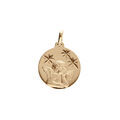 Pendentifs sur Artemare : Pendentif plaqu&eacute; or m&eacute;daille 15mm diamant&eacute; etoile avec Ange