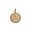 Pendentifs sur Artemare : Pendentif plaqu&eacute; or m&eacute;daille 15mm diamant&eacute; avec Ange