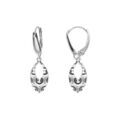 Boucles d'oreille sur Artemare : Boucles d'oreille dormeuse argent rhodi&eacute; ovale martel&eacute;