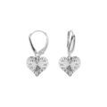 Boucles d'oreille dormeuse argent rhodi&eacute; coeur martel&eacute; Artemare
