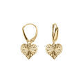 Boucles d'oreille sur Artemare : Boucles d'oreille dormeuse en argent dor&eacute; avec coeur martel&eacute;