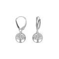 Boucles d'oreille sur Artemare : Boucles d'oreille dormeuse argent rhodi&eacute; arbre de vie 10mm