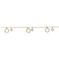 Bracelet argent dor&eacute; jaune cercles et pastilles oxydes blancs r&eacute;glable 16 &agrave; 19cm Artemare