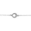 Bracelet argent rhodi&eacute; cercle &eacute;vid&eacute; oxydes blancs r&eacute;glable 16 &agrave; 19cm