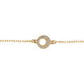 Bracelet argent dor&eacute; cercle &eacute;vid&eacute; oxydes blancs r&eacute;glable 16 &agrave; 190cm Artemare