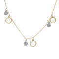 Colliers sur Artemare : Collier argent dor&eacute; jaune cercles et pastilles oxydes blancs r&eacute;glable 40 &agrave; 44cm