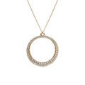 Collier argent dor&eacute; pendentif cercle &eacute;vid&eacute; oxydes blancs r&eacute;glable 40 &agrave; 44cm Artemare