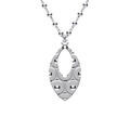 Colliers sur Artemare : Collier argent rhodi&eacute; cha&icirc;ne boules pendentif ovale martel&eacute; r&eacute;glable 40 &agrave; 45cm