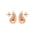 Boucles d'oreille tige acier et PVD rose petite goutte 18mm x 10mm Artemare