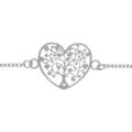 Bracelet acier coeur arbre de vie decoupe 18mm r&eacute;glable 16 &agrave; 19cm