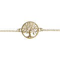 Bracelet acier dor&eacute; rond arbre de vie decoupe 16mm r&eacute;glable 16 &agrave; 19cm Artemare
