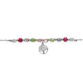 Bracelets sur Artemare : Bracelet argent rhodi&eacute; pampille arbre de vie et perles nacre v&eacute;ritable teint&eacute;e r&eacute;glable 16 &agrave; 19cm