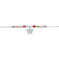 Bracelet argent rhodi&eacute; pampille papillon et perles nacre v&eacute;ritable teint&eacute;e r&eacute;glable 16 &agrave; 19cm Artemare