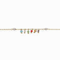 Bracelets sur Artemare : Bracelet argent dor&eacute; pampilles perles et multicouleur