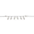 Bracelet argent rhodi&eacute; pampilles perles blanches r&eacute;glable 16 &agrave; 19cm