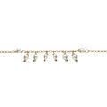 Bracelets sur Artemare : Bracelet argent dor&eacute; pampilles perles blanches r&eacute;glable 16 &agrave; 19cm