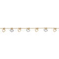 Bracelets sur Artemare : Bracelet argent dor&eacute; jaune pampilles coeurs lisses et givr&eacute;s r&eacute;glable 16 &agrave; 19cm