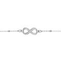 Bracelet argent rhodi&eacute; cha&icirc;ne boules avec infini givr&eacute;r&eacute;glable 16 &agrave; 19cm Artemare