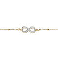 Bracelets sur Artemare : Bracelet argent dor&eacute; cha&icirc;ne boules avec infini givr&eacute; r&eacute;glable 16 &agrave; 19cm