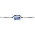 Bracelet argent rhodi&eacute; pendentif rectangulaire oxyde bleu ciel r&eacute;glable 16 &agrave; 19cm Artemare