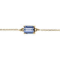Bracelet argent dor&eacute; pendentif rectangulaire oxyde bleu ciel r&eacute;glable 16 &agrave; 19cm Artemare