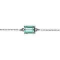 Bracelet argent rhodi&eacute; pendentif rectangulaire oxyde bleu vert r&eacute;glable 16 &agrave; 19cm Artemare