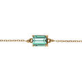 Bracelet argent dor&eacute; pendentif rectangulaire oxyde bleu vert r&eacute;glable 16 &agrave; 19cm