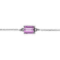 Bracelet argent rhodi&eacute; pendentif rectangulaire oxyde violet r&eacute;glable 16 &agrave; 19cm Artemare