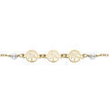 Bracelet argent dor&eacute; motif arbre de vie et perles blanche r&eacute;glable 16 &agrave; 19cm Artemare