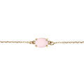 Bracelets sur Artemare : Bracelet argent dor&eacute; oxyde ovale 8 x 6mm rose opaque 1r&eacute;glable 16 &agrave; 19cm