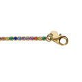 Bracelet argent dor&eacute; riviere oxydes multi couleur sertis diam&egrave;tre 2.5mm r&eacute;glable 16 &agrave; 19cm