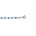 Bracelet argent rhodi&eacute; olives r&eacute;sine bleu fonc&eacute; r&eacute;glable 15 &agrave; 18cm Artemare