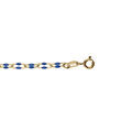 Bracelet argent dor&eacute; olives r&eacute;sine bleu fonc&eacute; r&eacute;glable 15 &agrave; 18cm Artemare
