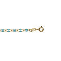 Bracelet argent dor&eacute; olives r&eacute;sine bleu translucide r&eacute;glable 15 &agrave; 18cm Artemare