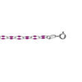 Bracelet argent rhodi&eacute; olives r&eacute;sine violet translucide r&eacute;glable 15 &agrave; 18cm Artemare