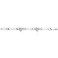 Bracelet argent rhodi&eacute; coeurs granit&eacute;s et infinis lisses r&eacute;glable 16 &agrave; 19cm Artemare