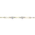 Bracelet argent dor&eacute; coeurs granit&eacute;s et infinis lisses r&eacute;glable 16 &agrave; 19cm Artemare