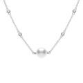 Collier argent rhodi&eacute; perle blanche r&eacute;glable 42 &agrave; 45cm Artemare