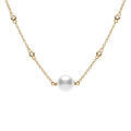 Collier argent dor&eacute; perle blanche r&eacute;glable 42 &agrave; 45cm Artemare