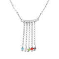 Collier argent rhodi&eacute; 5 cha&icirc;nettes avec perles multicouleur r&eacute;glable 42 &agrave; 45cm