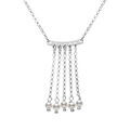 Colliers sur Artemare : Collier argent rhodi&eacute; 5 cha&icirc;nettes avec perles blanches r&eacute;glable 42 &agrave; 45cm