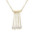 Collier argent dor&eacute; 5 cha&icirc;nettes avec perles blanches r&eacute;glable 42 &agrave; 45cm