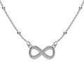Colliers sur Artemare : Collier argent rhodi&eacute; cha&icirc;ne boules avec infini givr&eacute; r&eacute;glable 42 &agrave; 45cm